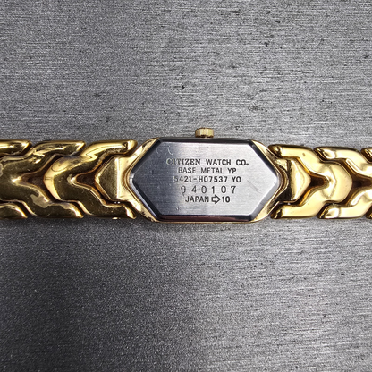 Citizen Elegance Watch Women 13mm Blue Dial Gold Tone 5421-H07537 New Battery JP10
