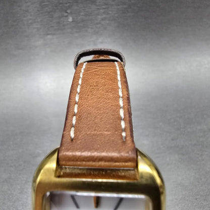 Citizen Eco-Drive Tank Watch Women 23mm White Dial  Gold Rectangle EM0492-02A4
