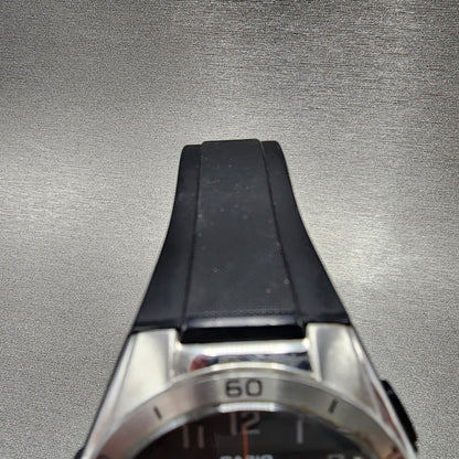 Casio Wave Ceptor Watch Men 43mm Black Dial Silver Tone Analog Digital  Solar4