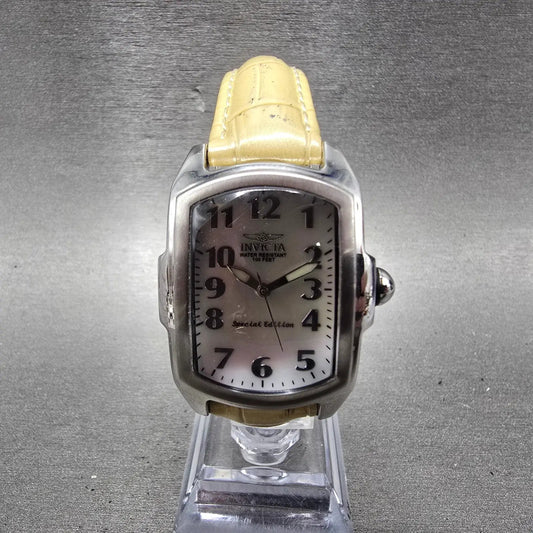 Invicta Lupha Watch Women 29mm MOP Dial Silver Tone Rectangle 0441 New BatteryKL0