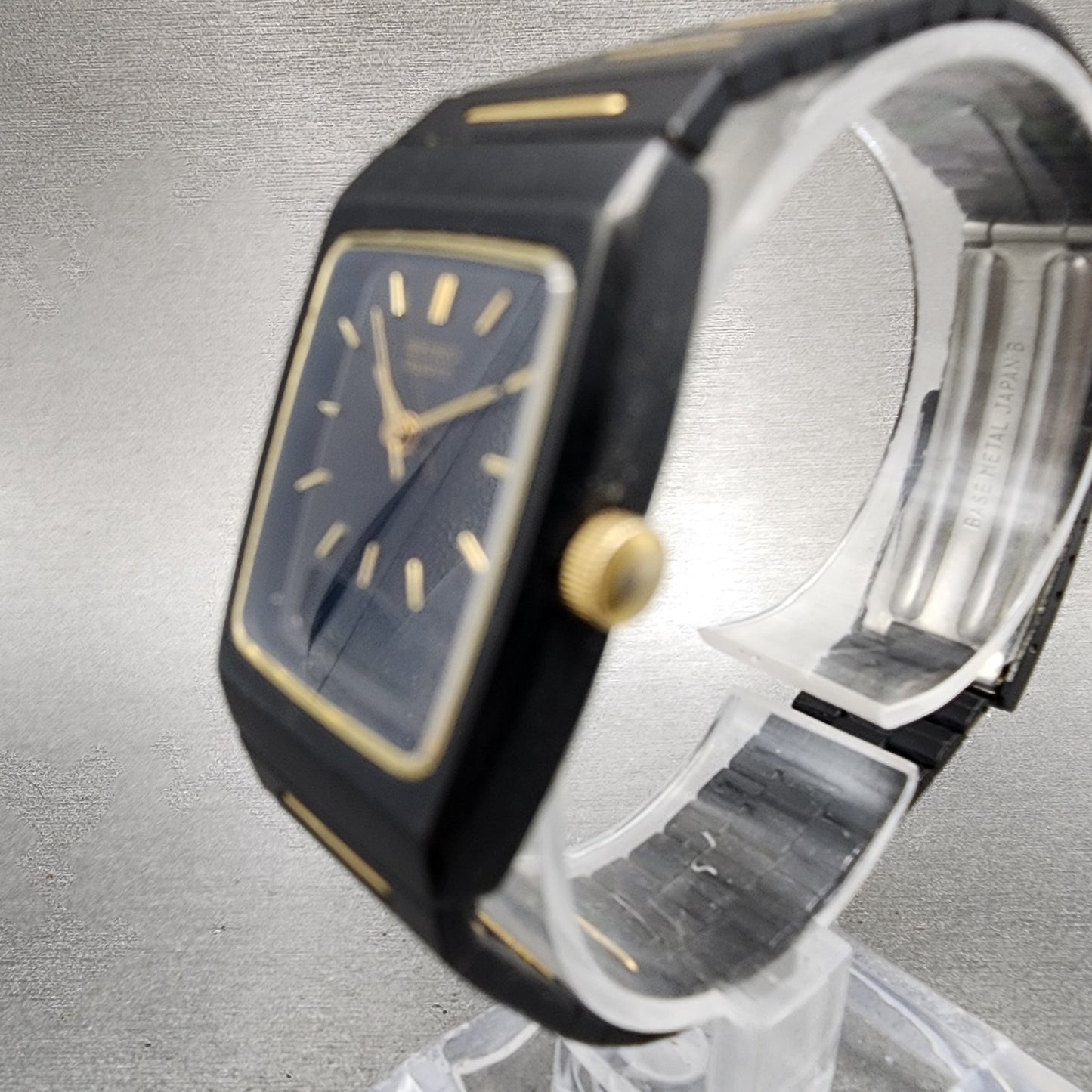 Seiko Watch Women 22mm Analgo Digital Black Tone Rectangle E0295619 New Battery2