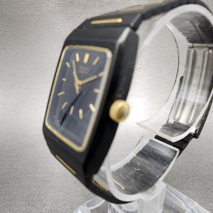 Seiko Watch Women 22mm Analgo Digital Black Tone Rectangle E0295619 New Battery2