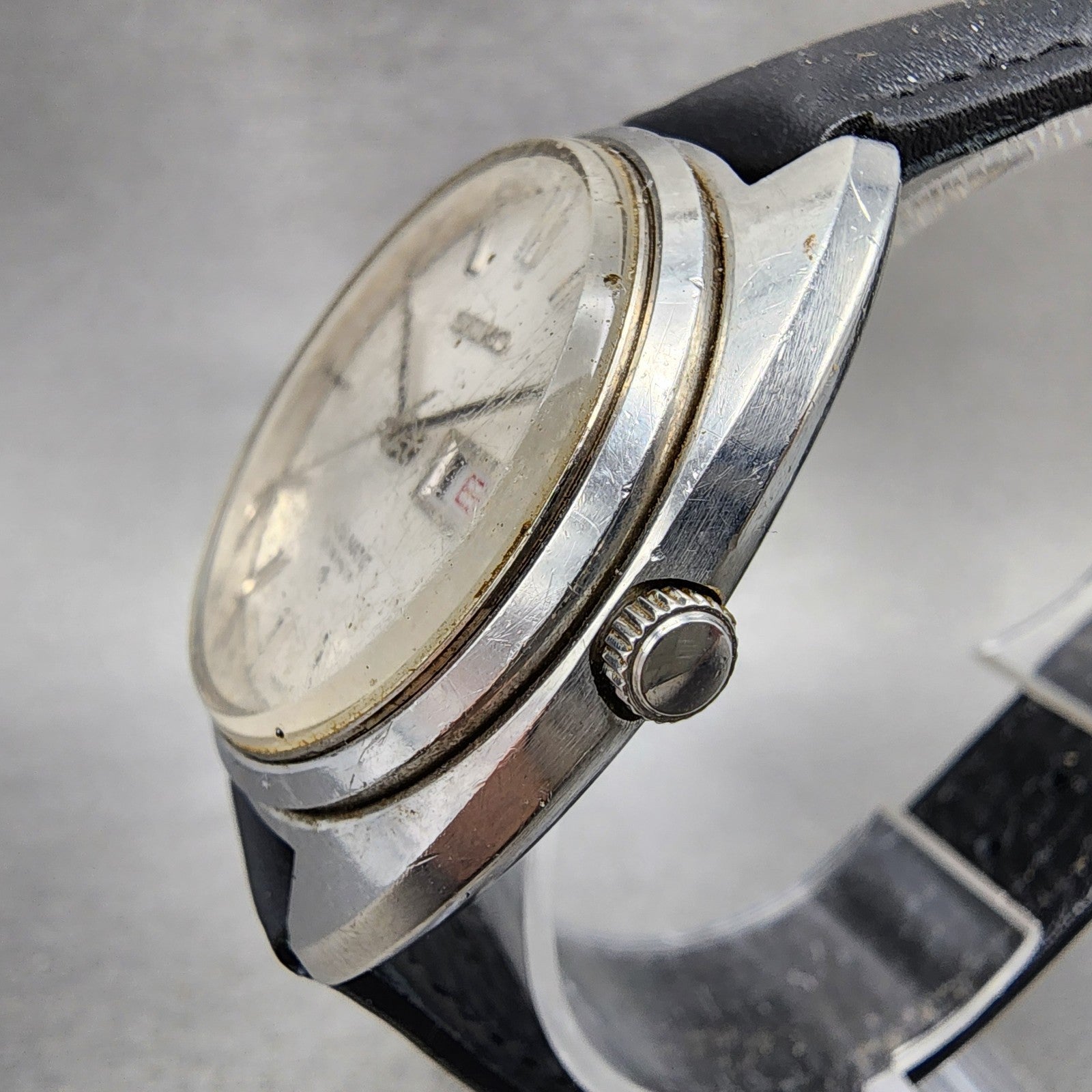 Seiko Lord Matic Watch Men 37mm Silver Dial Silver Tone Daydate Runs READ!!!!!!!2