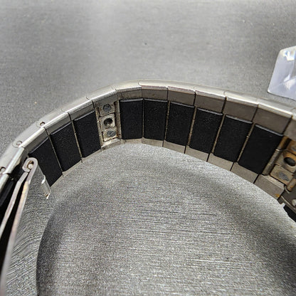 Rado Diastar Watch Men 23mm Gray Dial Black Tone Rectangle 153.0522.3 New Batt