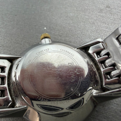 Bulova Watch Women 27mm Silver Dial Two Tone Round 98P115 New Battery Diamond9