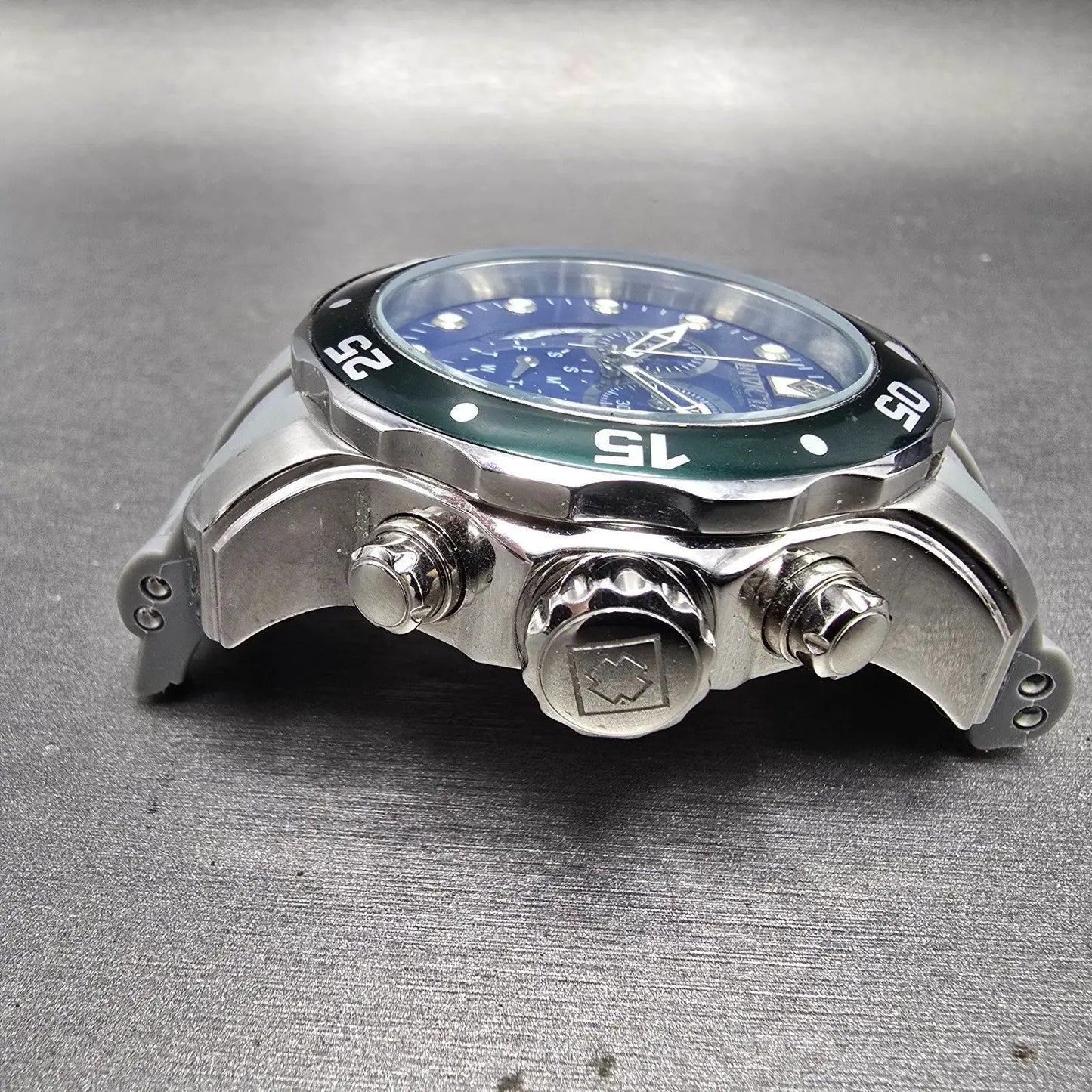 Invicta Pro Diver Chronograph Watch Men 49mm Blue Dial Steel Date 19763 New Batt3
