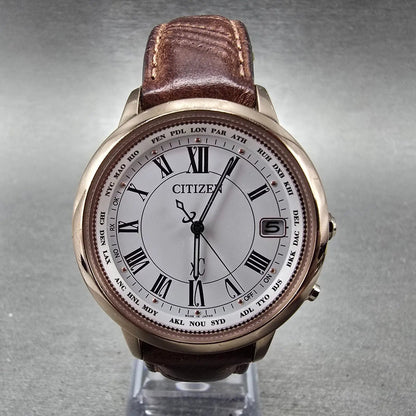Citizen Eco-drive xC Watch Women 36mm White Dial Rose Gold Date Atomic Works0