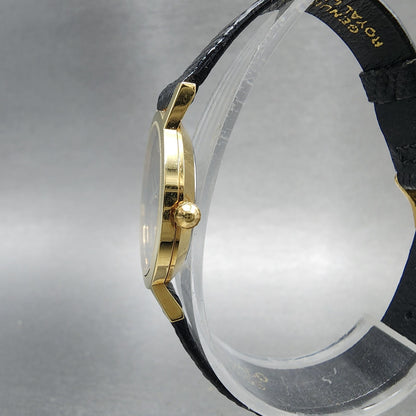 Movado Muesum Watch Women 25mm Black Dial Gold Tone Round 87 A1 832 New Batt BNG2