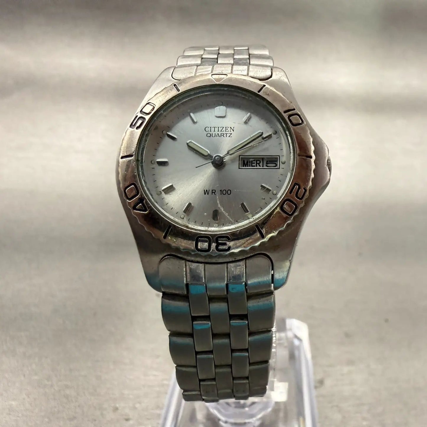 Citizen Watch Women 26mm Silver Dial Silver Daydate Round 6000-K06941 New Batt4
