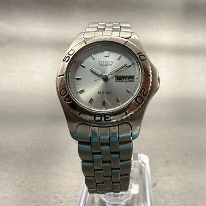 Citizen Watch Women 26mm Silver Dial Silver Daydate Round 6000-K06941 New Batt4