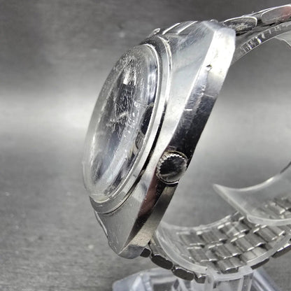 Seiko Automatic Watch Men 39mm Blue Dial Silver Tone Daydate 7006-7007 Runs VTG2
