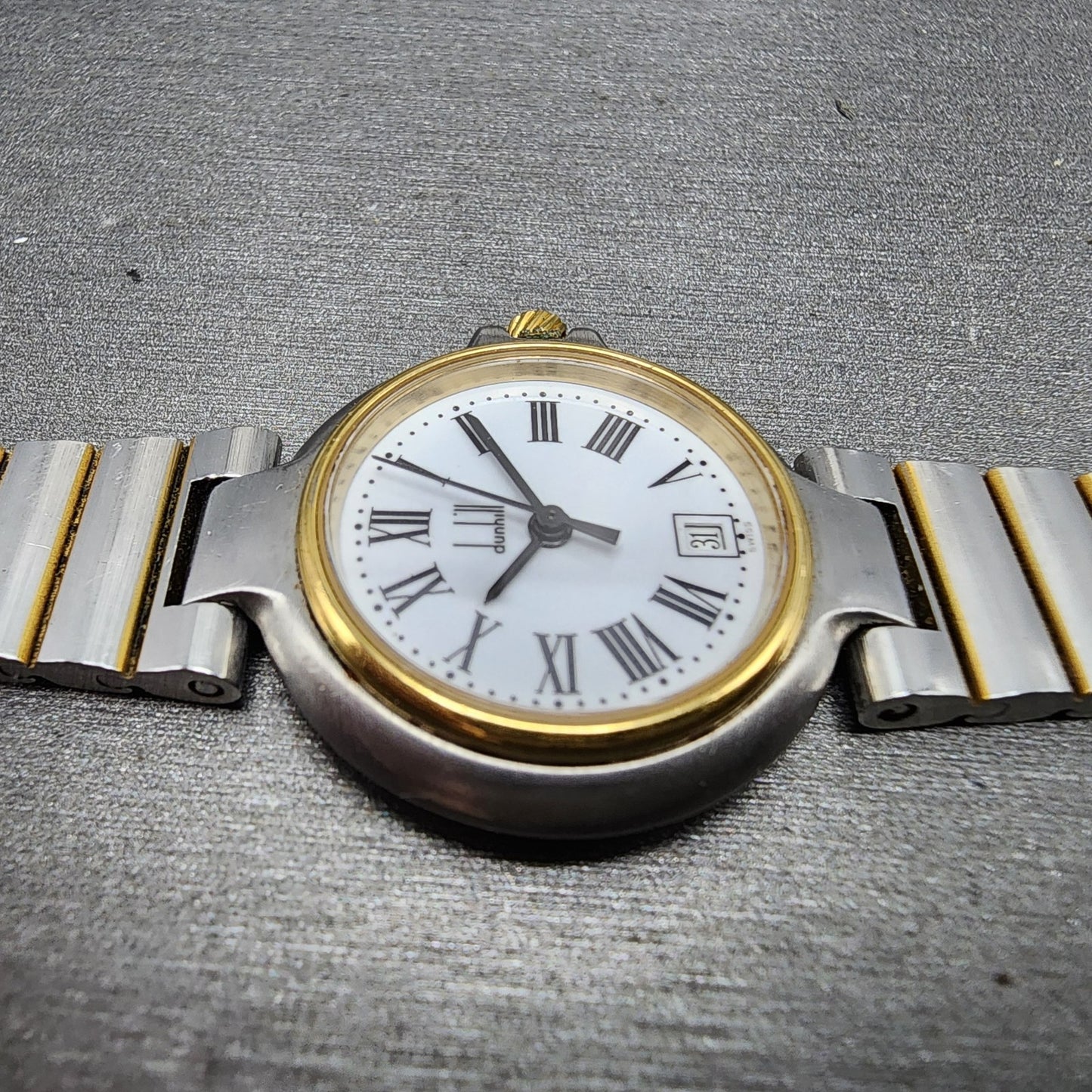 Dunhill Millennium Watch Women 26mm White Dial Two Tone Date READ!! New Battery5