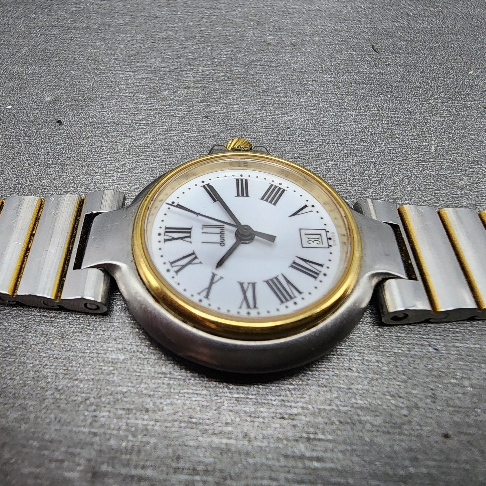 Dunhill Millennium Watch Women 26mm White Dial Two Tone Date READ!! New Battery5