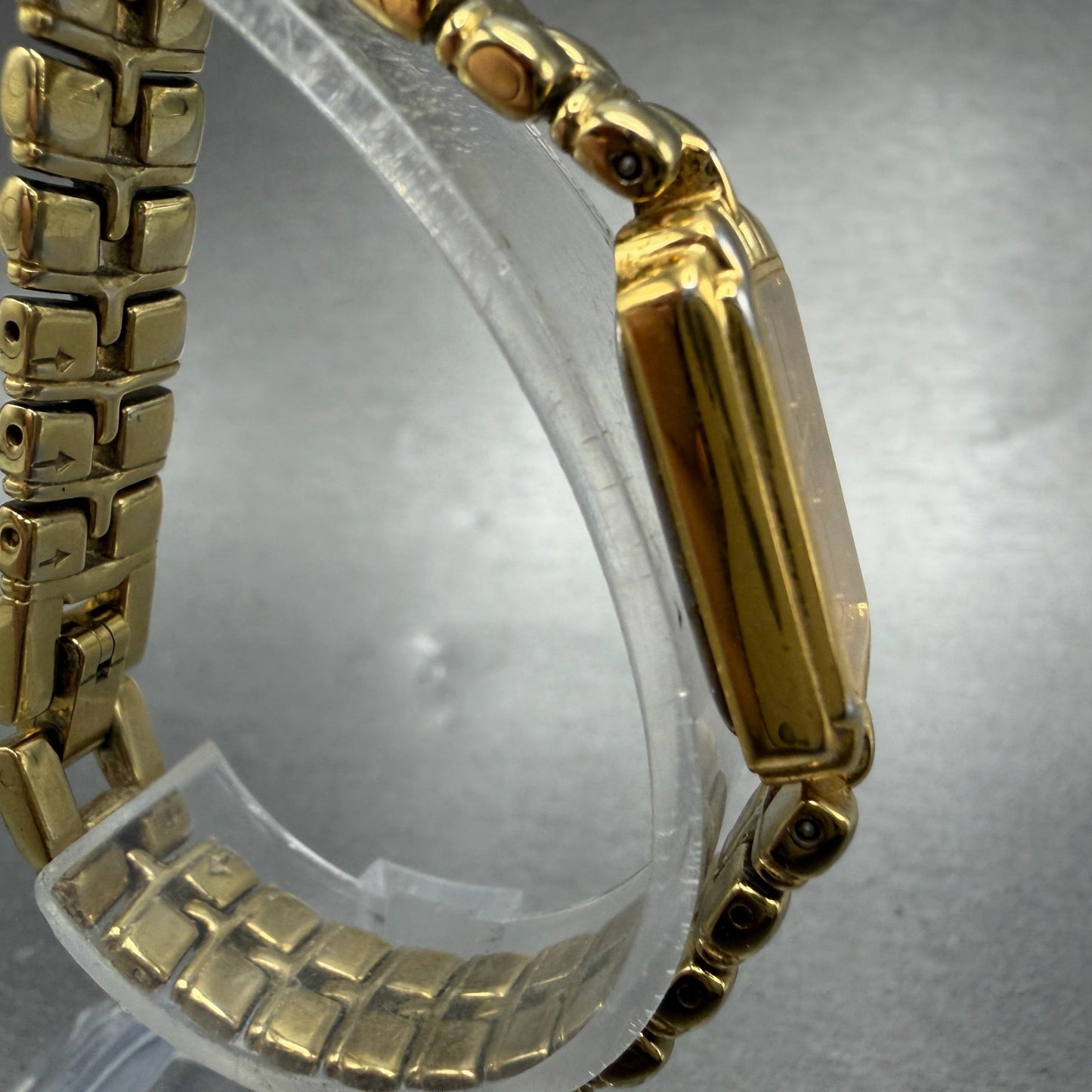 Bulova Tank Watch Women 14mm Champagne Dial Gold Tone Rectangle 97P77 NewBattery3