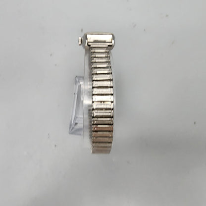 Vintage Seiko Matic lady Watch women Silver Tone White Dial Date21 Jewels Works