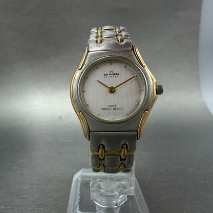 Skagen Watch Women 26mm Silver Dial Two Tone Round Q99SGX New Battery VTG5