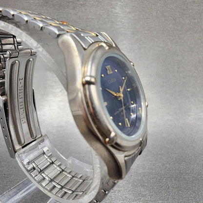 Seiko Alba Carib Watch Women 27mm Blue Dial Two Tone V7011l50 New Battery3