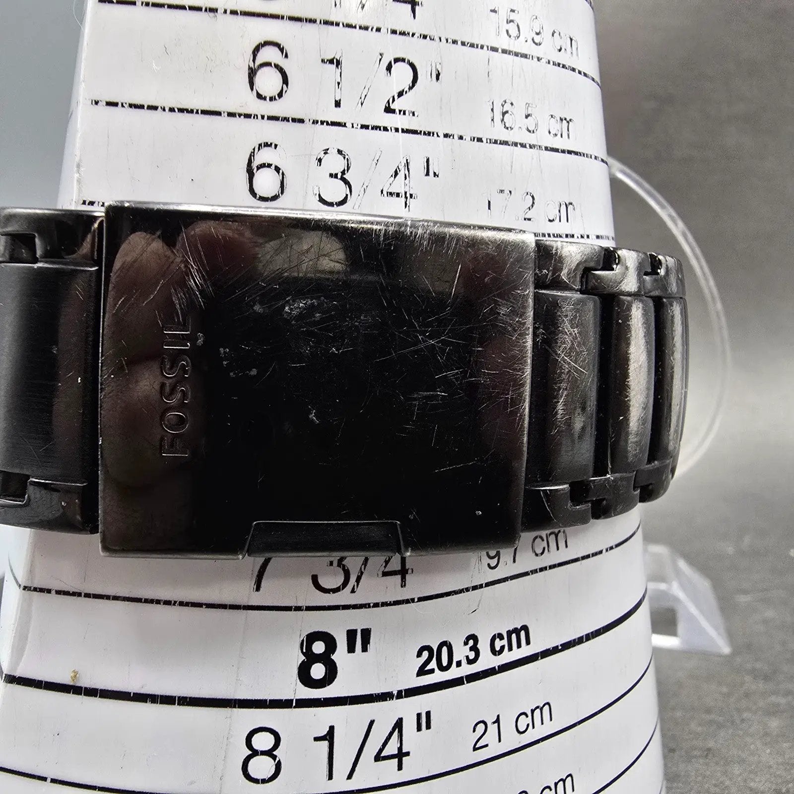 Fossil Arkitekt Tank Watch Men 34mm Black Dial Black Tone FS-4159 New Battery VH10