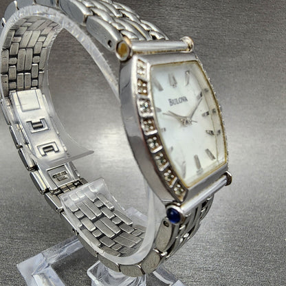 Bulova Watch Women 22mm MOP Dial Stainless Steel Tonneau 96R39 New Battery3