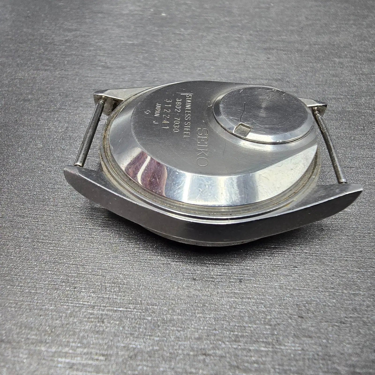 Seiko Watch Men 37mm White Dial Steel Date Round 3802 Movement 3802-7030 PARTS12