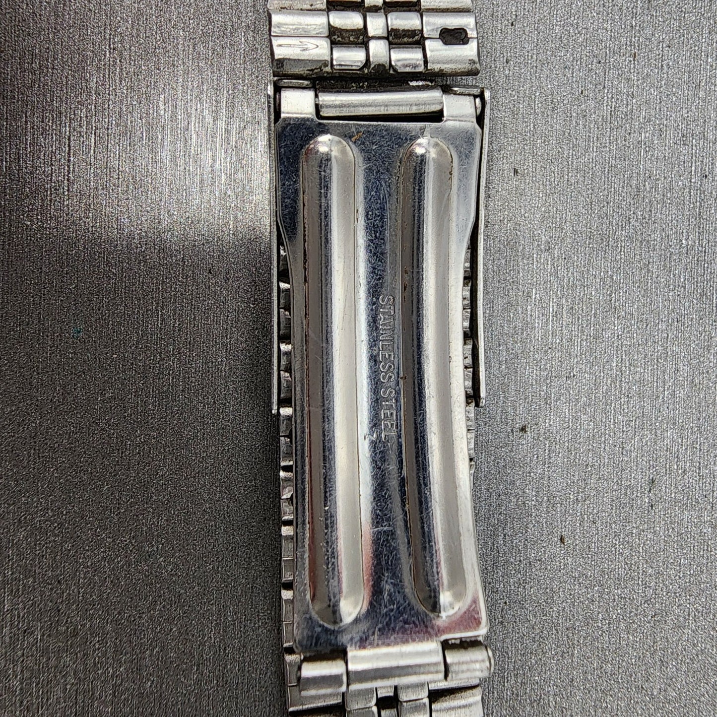 VTG Seiko Watch Bracelet 20mm Stainless Steel 5 Link Tri Folding Clasp no endlin8