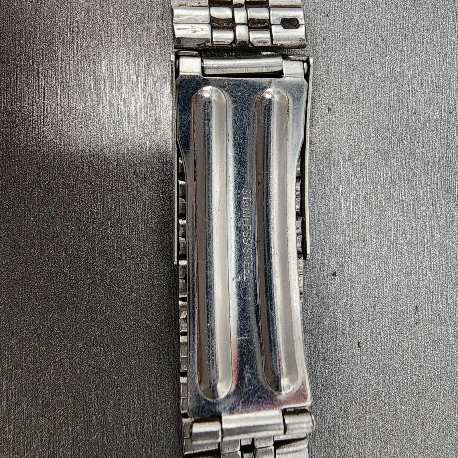 VTG Seiko Watch Bracelet 20mm Stainless Steel 5 Link Tri Folding Clasp no endlin8