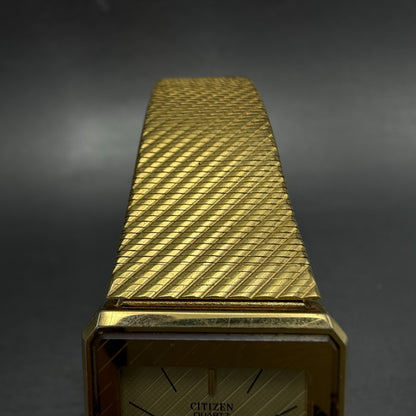 Citizen Tank Watch Unisex 25mm Champagne Dial Gold Tone 4031-490649 New Battery4