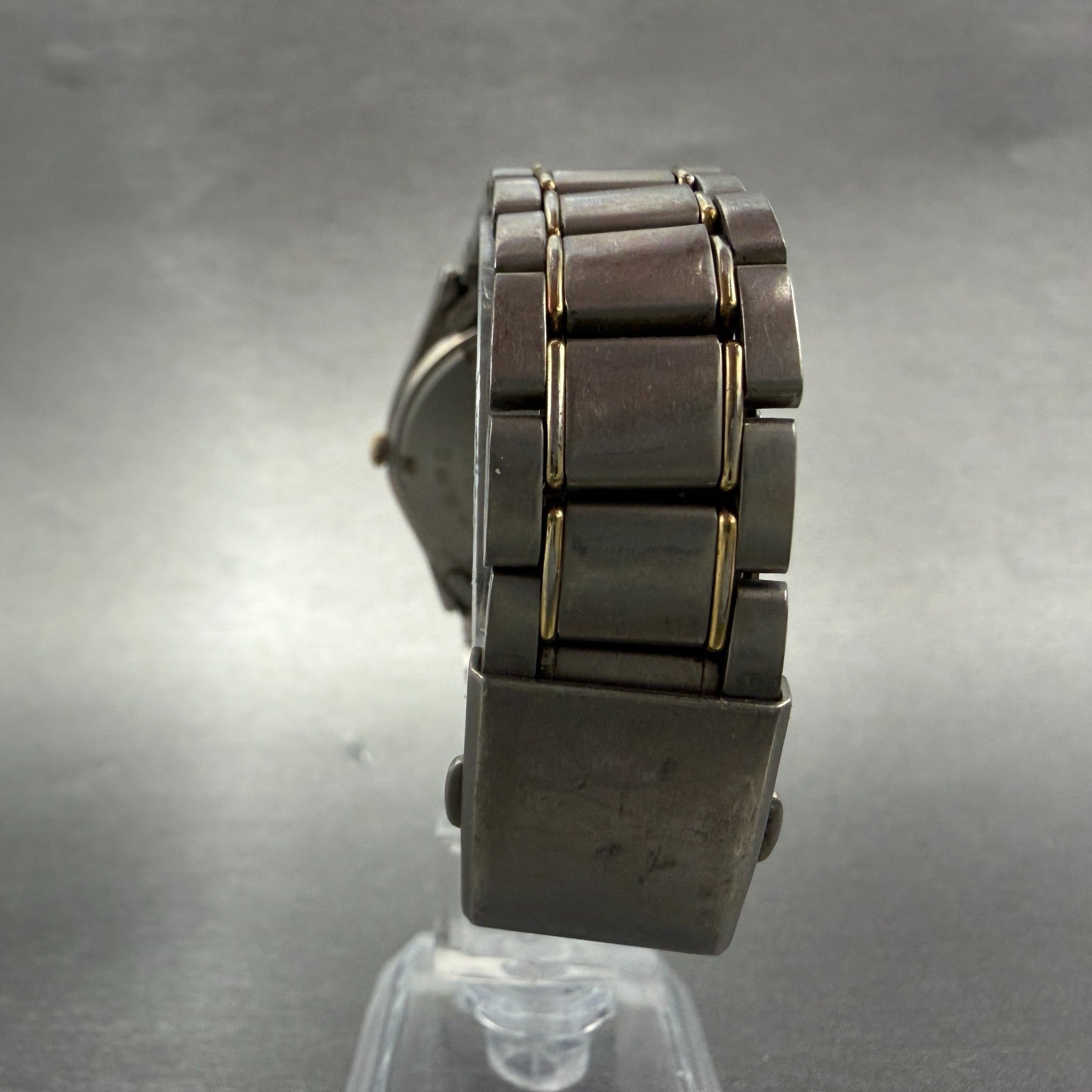 Seiko Watch Men 36mm Champagne Dial Two Tone Titanium Daydate 7N439100 New Batt7