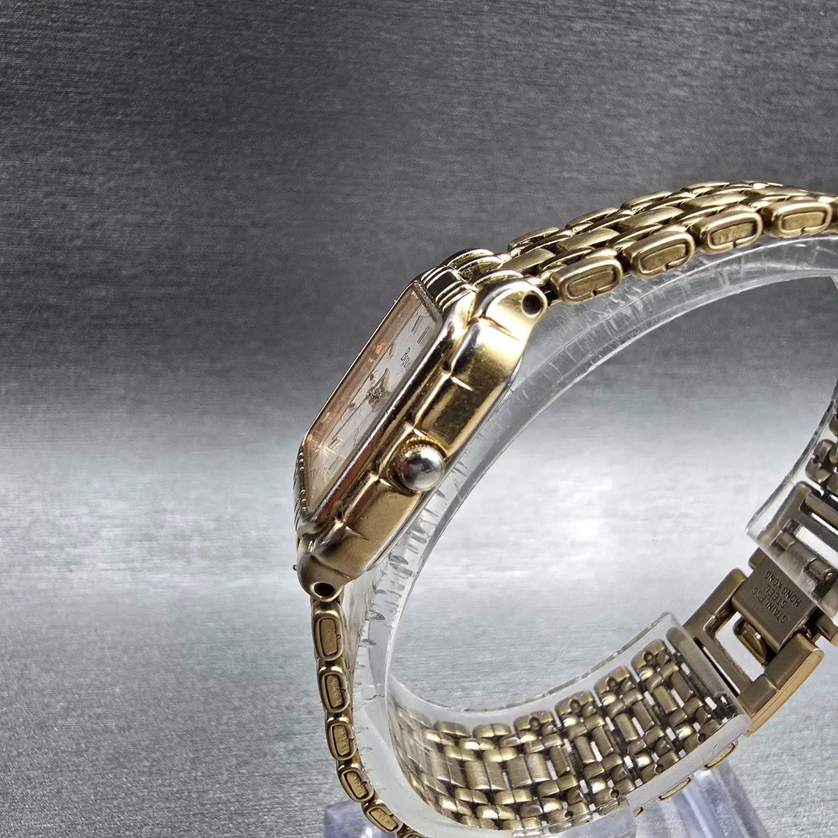 Bulova Tank Watch Women 19mm White Dial Gold Tone Rectangle 97L64 New Battery2