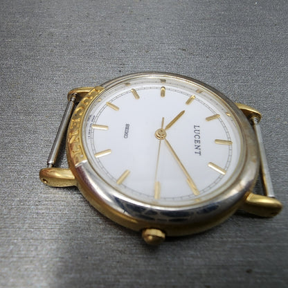 Seiko Lucent Watch Men 30mm White Dial Two Tone 7n01-615a New battery