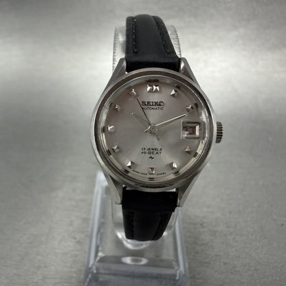 Seiko Automatic Watch Women 23mm Silver Dial Silver Tone Date 2205-0250 Runs0