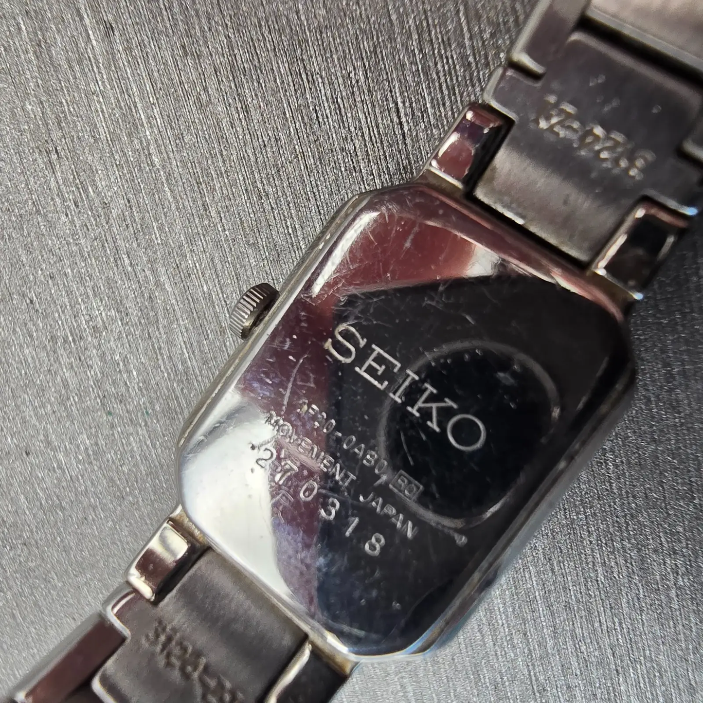 Seiko Watch Women 16mm Silver Dial Silver Tone Gemmed 1F20-0AB0 New Battery VTG10