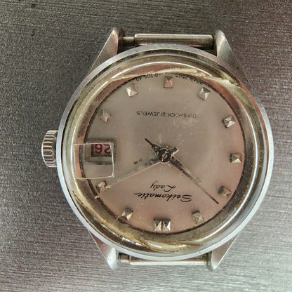 Seiko Seikomatic Lady Watch Women 22mm Silver Dial Steel Date Round Runs1