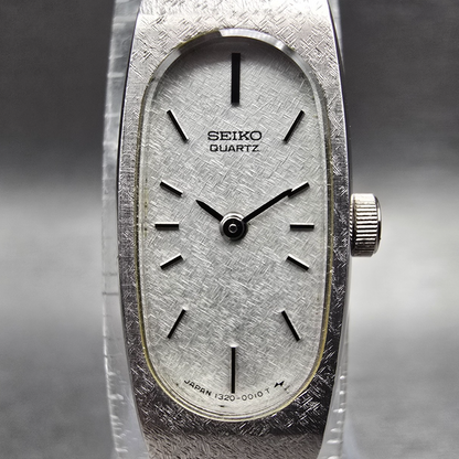 Seiko Watch Women 13mm Silver Dial Silver Tone Oval 1320-5009 New Battery1