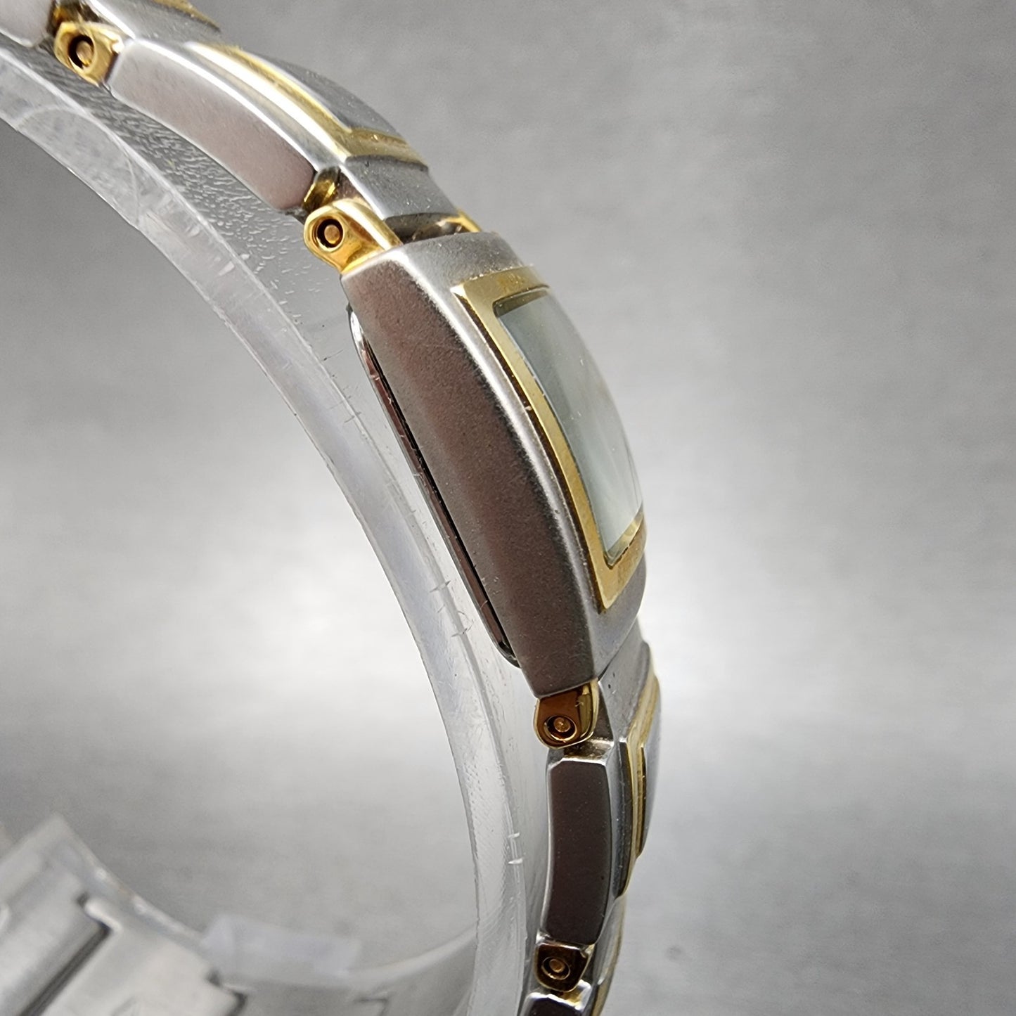 Bulova Watch Women 15mm Silver Dial Two Tone Rectangle 98T53 New Battery3