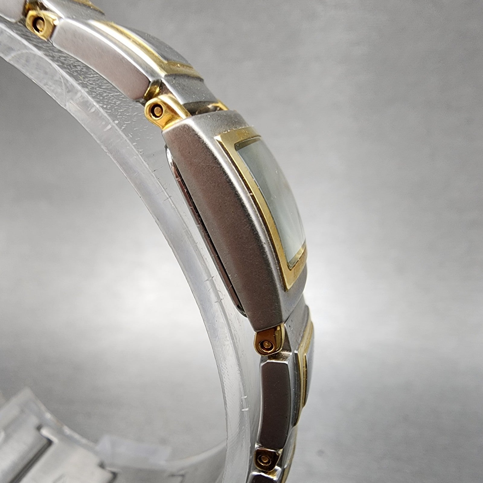 Bulova Watch Women 15mm Silver Dial Two Tone Rectangle 98T53 New Battery3