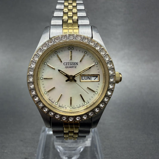 Citizen Watch Women 25mm MOP Dial Two Tone Daydate 1002S04464 New Battery0