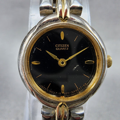 Citizen Watch Women 18mm Black Dial Two Tone Round 5920S49551 New Battery1
