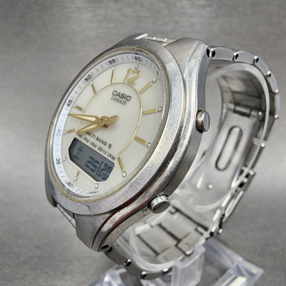 Casio Lineage Watch Men 38mm White Dial Stainless Steel Atomic READ!!!! LCWM2002