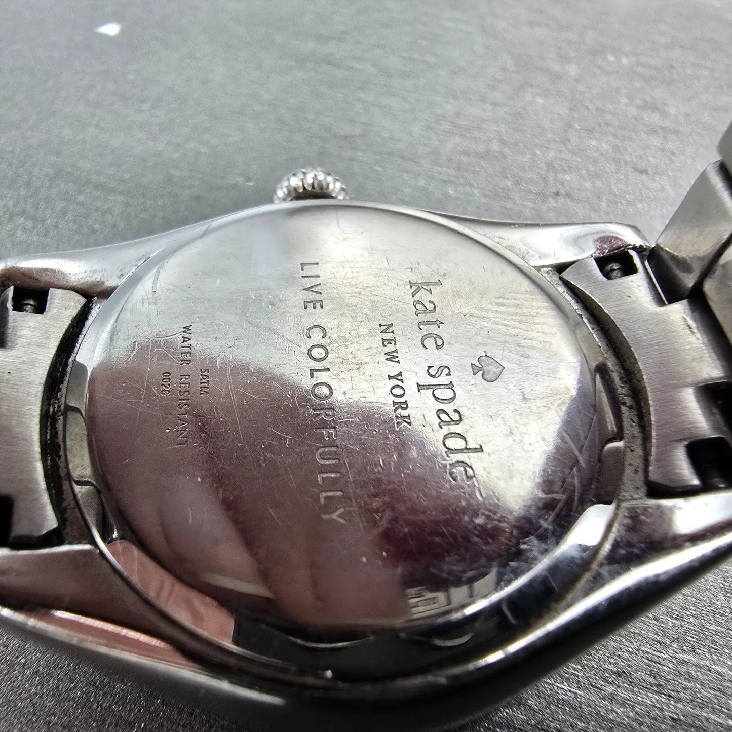 Kate Spade Seaport Watch Women 34mm MOP Dial Silver Tone Round 0026 New Battery9
