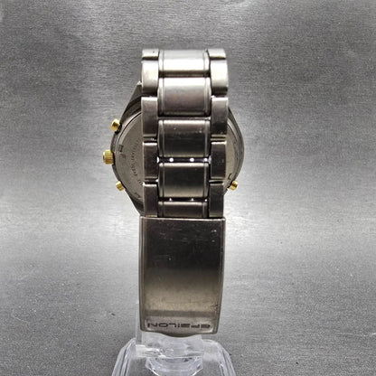Seiko Alba Epsilon Watch Men 41mm Black Dial Titanium Ana Digi Y911-0A10 PARTS8
