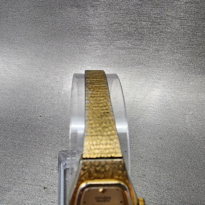 Citizen CQ Watch Women 16mm Champagne Dial Gold Tone 3220324099 New Battery4