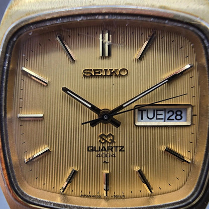 Seiko SQ Watch Men 36mm Champagne Dial Gold Tone Dydate 4633-5019 New Battery1