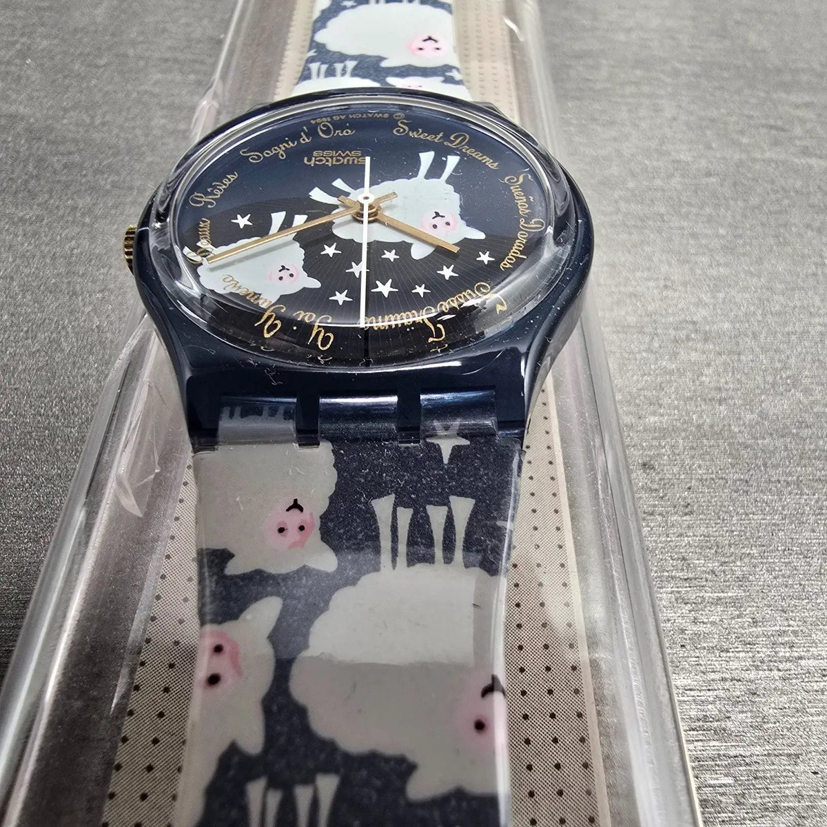 Swatch Black Sheep Watch Men 34mm Blue Dial Blue Case GN150 New Battery NOS7