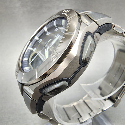 Casio Wave Ceptor WVA-410TJ Watch Men 43mm Analog Digital Titanium Alarm Works