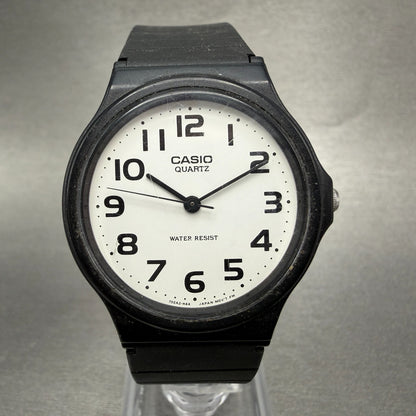 Casio Watch Unisex 34mm White Dial Black Tone Round MQ-24 New Battery0