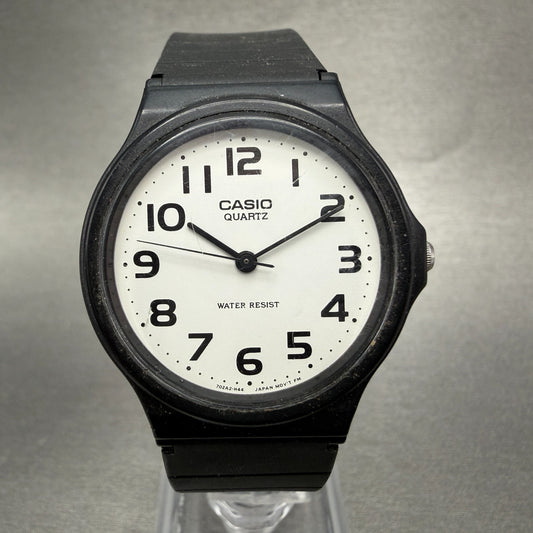 Casio Watch Unisex 34mm White Dial Black Tone Round MQ-24 New Battery0