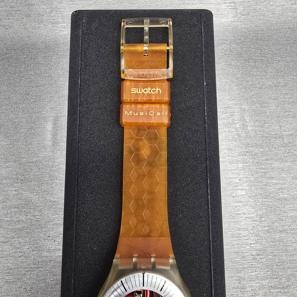 Swatch Musicall Adam Watch Men 34mm Skeleton Dial Alarm SLZ106 New Battery NOS6
