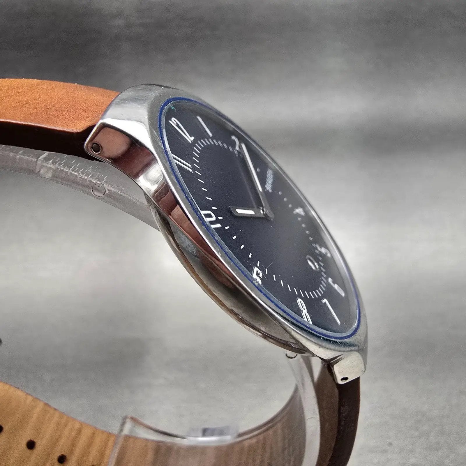 Skagen Grenen Watch Men 38mm Blue Dial Silver Tone Date Round SKW6457 New Batt3