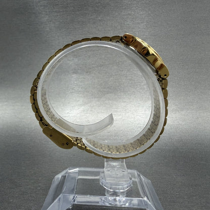 Seiko Watch Women 17mm White Dial Gold Tone Oval V4015109 New Battery VTG BAC8